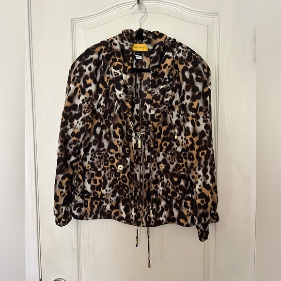 St. John Jackets & Blazers - St. John Semi Sheer Leopard Print Jacket